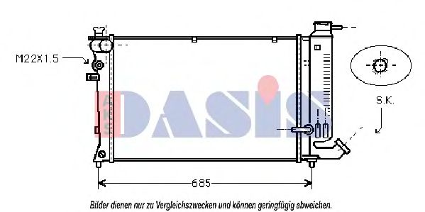160830N AKS+DASIS Cooling System Radiator, engine cooling
