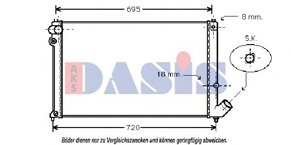 161810N AKS+DASIS Cooling System Radiator, engine cooling