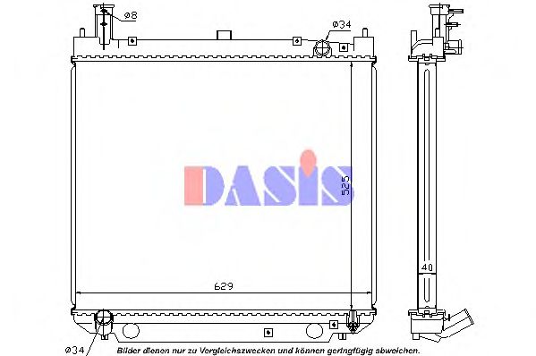 210028N AKS+DASIS Cooling System Radiator, engine cooling