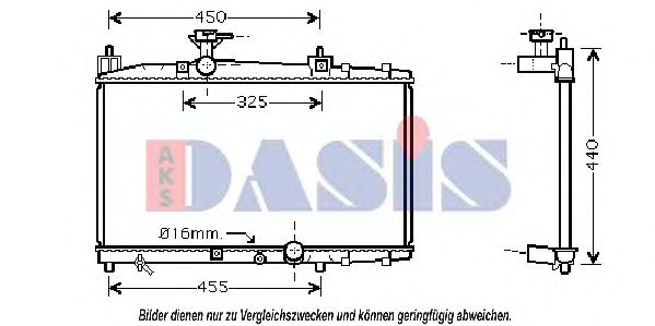 210113N AKS+DASIS Cooling System Radiator, engine cooling