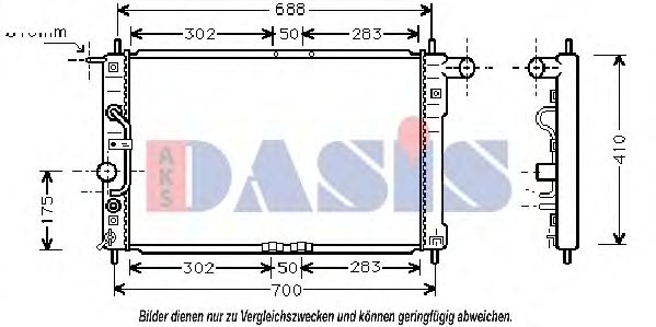 510006N AKS+DASIS Cooling System Radiator, engine cooling