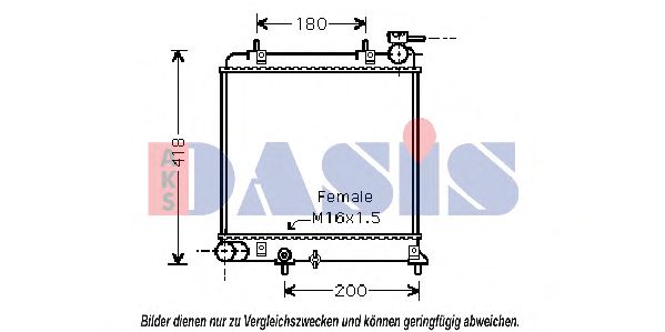 510042N AKS+DASIS Cooling System Radiator, engine cooling
