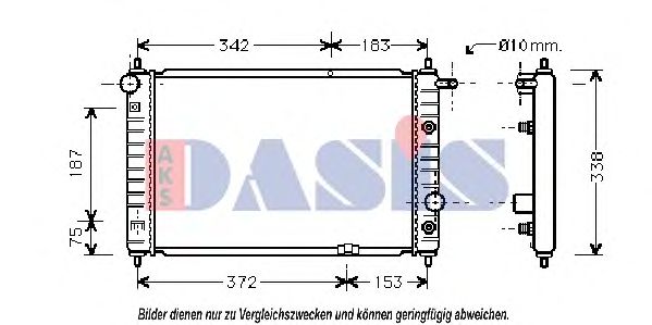 510180N AKS+DASIS Cooling System Radiator, engine cooling