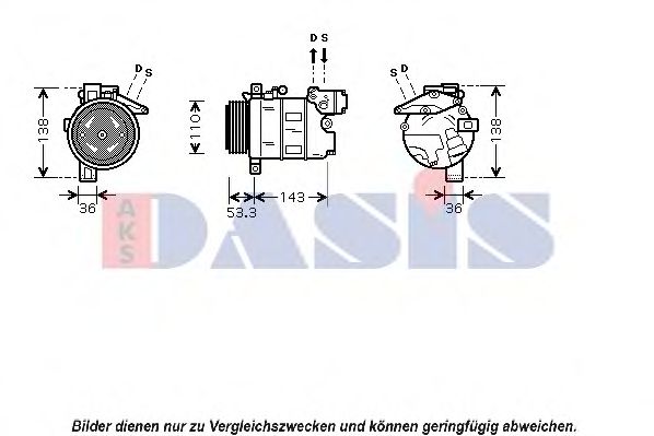 851083N AKS+DASIS Kompressor, Klimaanlage