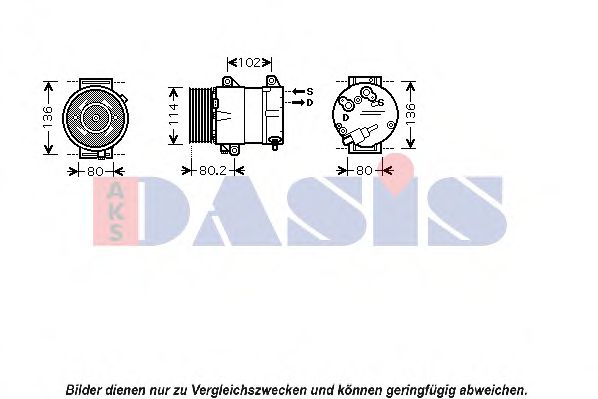 851563N AKS+DASIS Kompressor, Klimaanlage