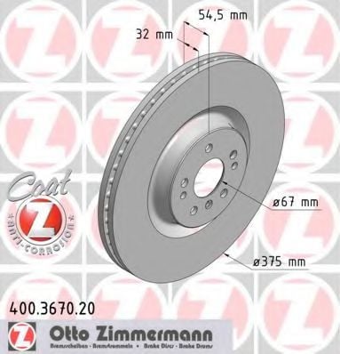 400.3670.20 ZIMMERMANN Brake System Brake Disc