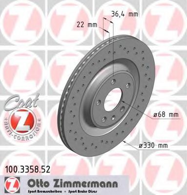 100.3358.52 ZIMMERMANN Brake System Brake Disc