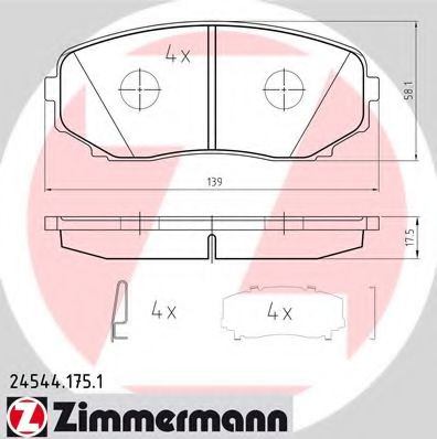 24544.175.1 ZIMMERMANN Brake Pad Set, disc brake