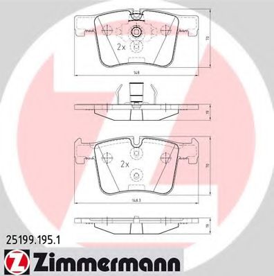 25199.195.1 ZIMMERMANN Brake System Brake Pad Set, disc brake
