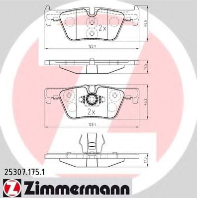 25307.175.1 ZIMMERMANN Brake System Brake Pad Set, disc brake