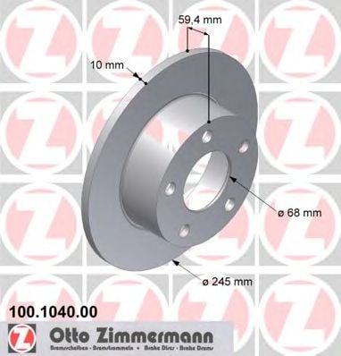 100.1040.00 ZIMMERMANN Brake System Brake Disc