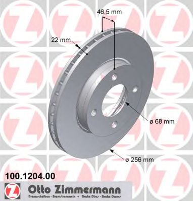 100.1204.00 ZIMMERMANN Brake Disc