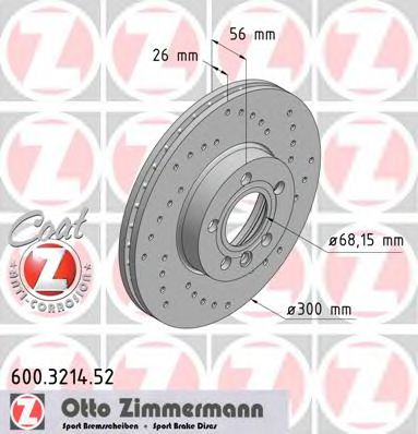600.3214.52 ZIMMERMANN Brake System Brake Disc