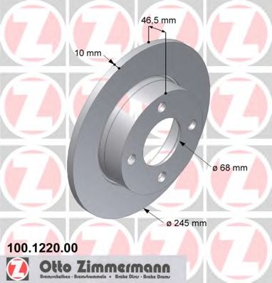 100.1220.00 ZIMMERMANN Brake System Brake Disc