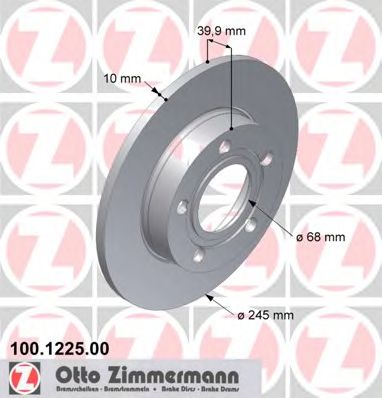 100.1225.00 ZIMMERMANN Brake System Brake Disc