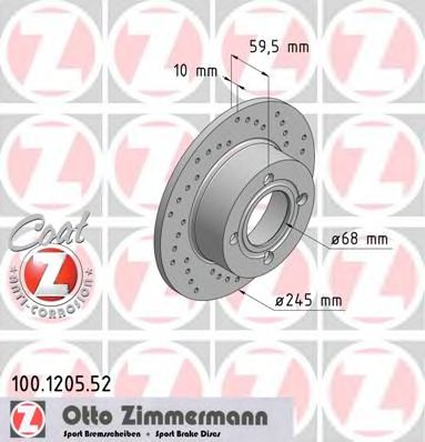 100.1205.52 ZIMMERMANN Тормозная система Тормозной диск