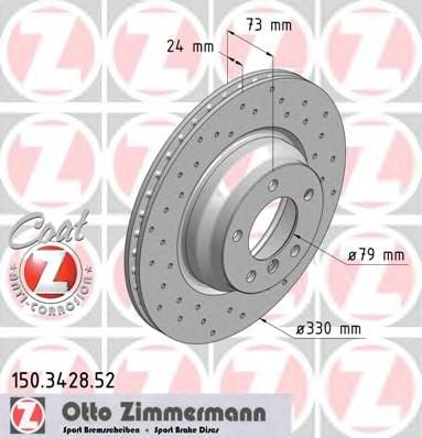 150.3428.52 ZIMMERMANN Brake System Brake Disc