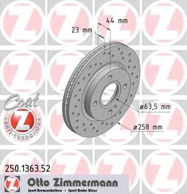 250.1363.52 ZIMMERMANN Brake System Brake Disc
