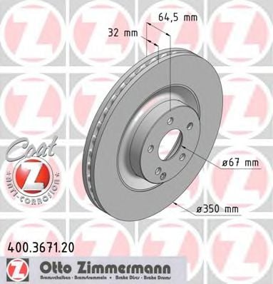 400.3671.20 ZIMMERMANN Brake Disc
