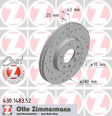 430.1483.52 ZIMMERMANN Brake System Brake Disc