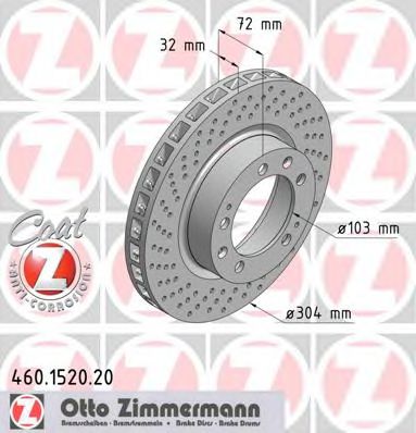 460.1520.20 ZIMMERMANN Brake System Brake Disc