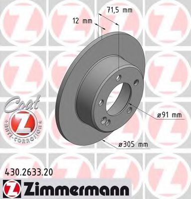 430.2633.20 ZIMMERMANN Brake System Brake Disc