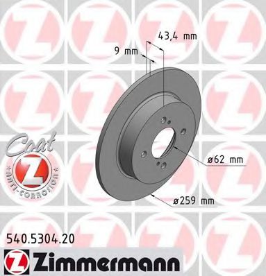 540.5304.20 ZIMMERMANN Brake System Brake Disc