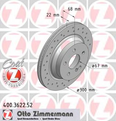 400.3622.52 ZIMMERMANN Brake Disc
