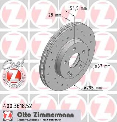 400.3618.52 ZIMMERMANN Brake System Brake Disc