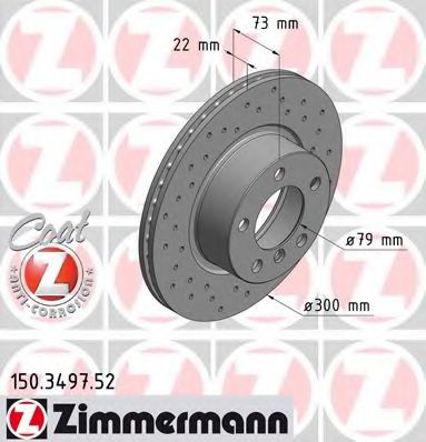 150.3497.52 ZIMMERMANN Brake System Brake Disc