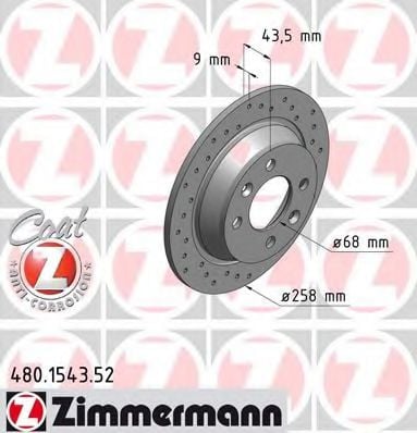 480.1543.52 ZIMMERMANN Brake System Brake Disc