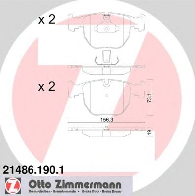 21486.190.1 ZIMMERMANN Brake Pad Set, disc brake