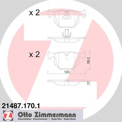 21487.170.1 ZIMMERMANN Brake System Brake Pad Set, disc brake