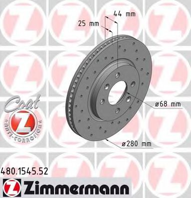 480.1545.52 ZIMMERMANN Brake System Brake Disc