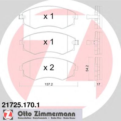 21725.170.1 ZIMMERMANN Brake System Brake Pad Set, disc brake