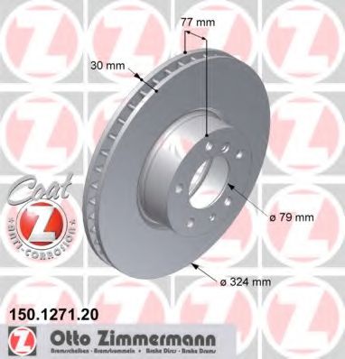 150.1271.20 ZIMMERMANN Brake System Brake Disc