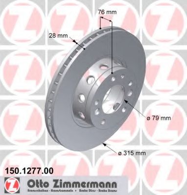 150.1277.00 ZIMMERMANN Brake System Brake Disc