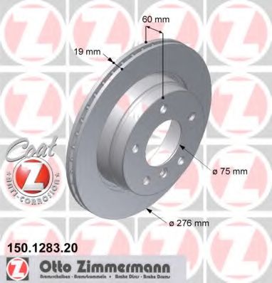 150.1283.20 ZIMMERMANN Brake System Brake Disc