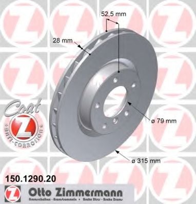 150.1290.20 ZIMMERMANN Brake System Brake Disc