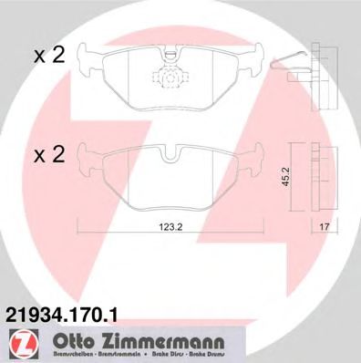 21934.170.1 ZIMMERMANN Тормозная система Комплект тормозных колодок, дисковый тормоз