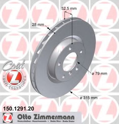 150.1291.20 ZIMMERMANN Brake System Brake Disc