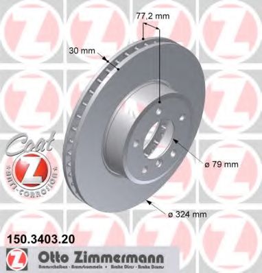150.3403.20 ZIMMERMANN Brake System Brake Disc