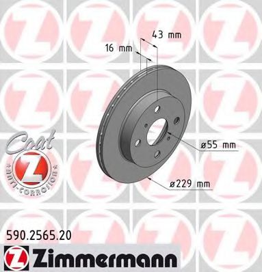590.2565.20 ZIMMERMANN Brake System Brake Disc