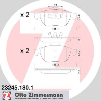 23245.180.1 ZIMMERMANN Brake System Brake Pad Set, disc brake