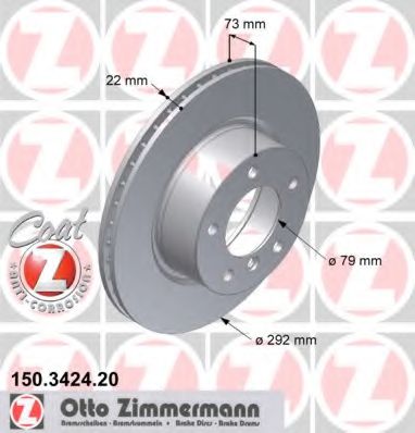 150.3424.20 ZIMMERMANN Brake System Brake Disc