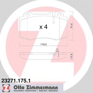 23271.175.1 ZIMMERMANN Brake Pad Set, disc brake
