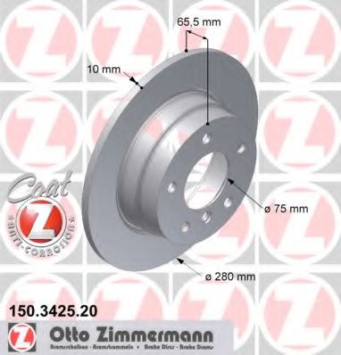 150.3425.20 ZIMMERMANN Brake System Brake Disc