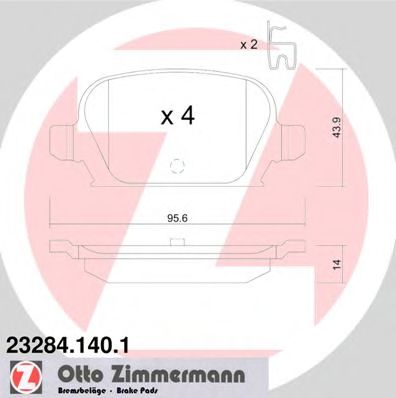 23284.140.1 ZIMMERMANN Brake Pad Set, disc brake
