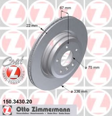 150.3430.20 ZIMMERMANN Brake System Brake Disc