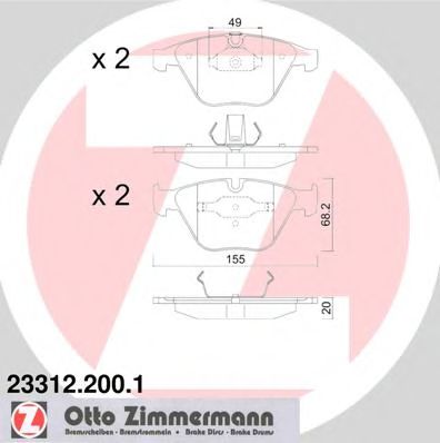 23312.200.1 ZIMMERMANN Brake System Brake Pad Set, disc brake